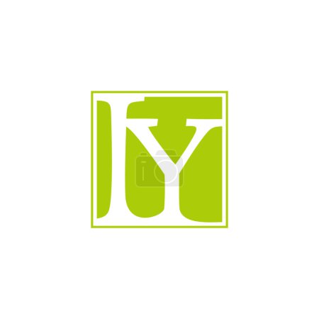 Buchstabe yi negatives Leerzeichen Quadrat einfach Logo-Vektor 