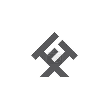letter ft simple industrial logo vector 