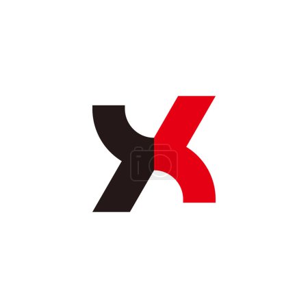 letter xl simple geometric colorful logo vector 