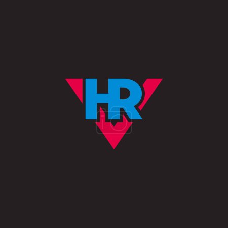 letter hrv simple colorful logo vector 