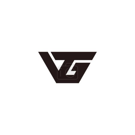 letter vgt simple geometric line logo vector 