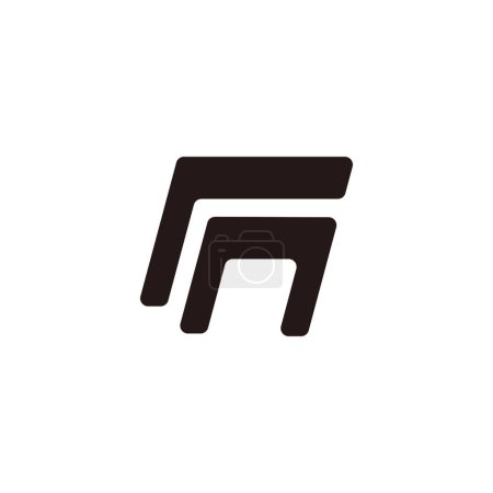 letter rn simple stripes geometric logo vector 
