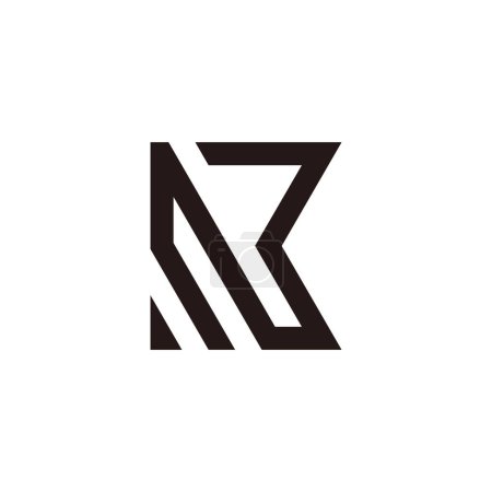 letter nk stripes geometric linear logo vector 