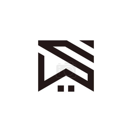 lettre s w maison toit simple géométrique logo vecteur 