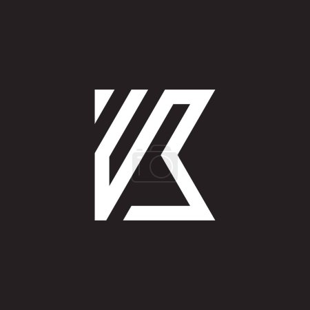 letter kb stripes linear simple logo vector 