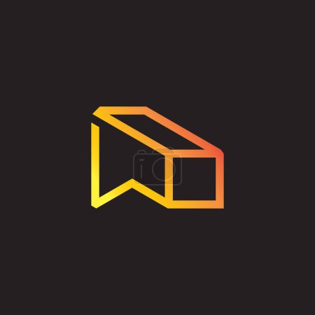 letter w gold bar simple geometric logo vector 