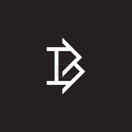 lettre bh ligne abstraite géométrique simple logo vecteur 