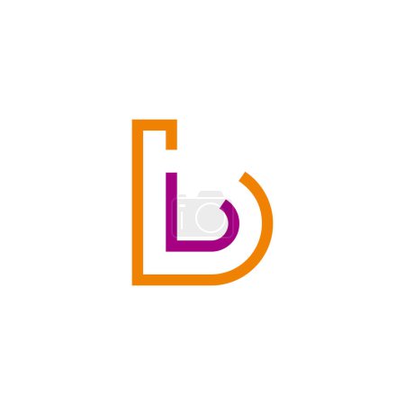 letter bl slice line colorful line logo vector