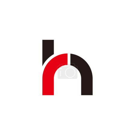 letra hr simple vector de logotipo colorido vinculado 
