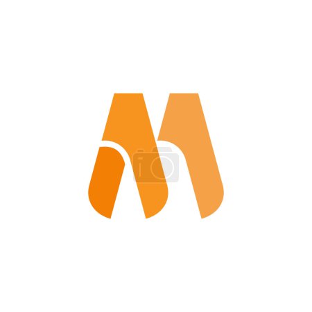 letter m sand simple geometric logo vector 