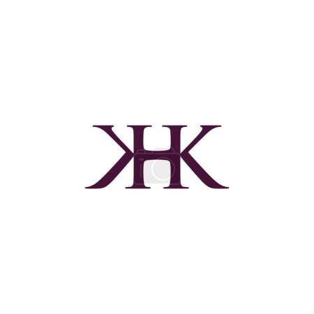 lettre hk ailes simples géométrique police logo vecteur 