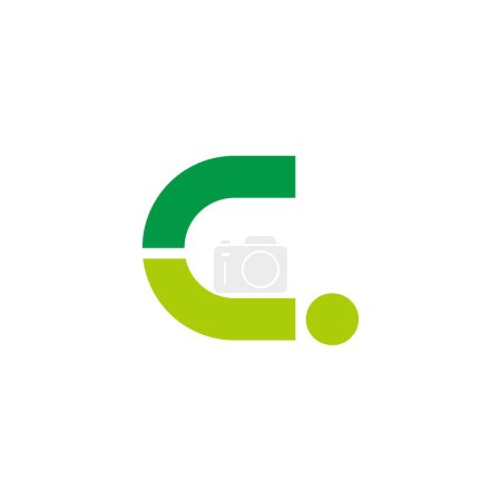 letter cj colorful green geometric logo vector 