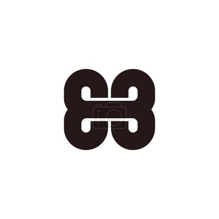 lettre hb abstrait ailes de papillon logo vecteur 