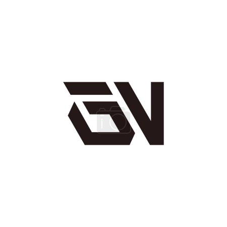 Buchstabe gv einfache geometrische Linien Logo-Vektor 