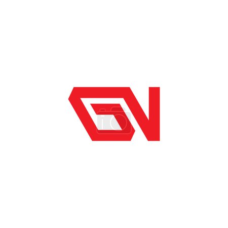 Buchstabe gv verknüpfte Spirale einfacher geometrischer Logo-Vektor 