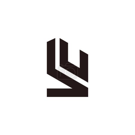 Buchstabe ub lineare einfache geometrische Logo-Vektor 