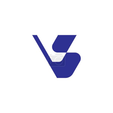 lettre vs simple courbes ruban logo vecteur 