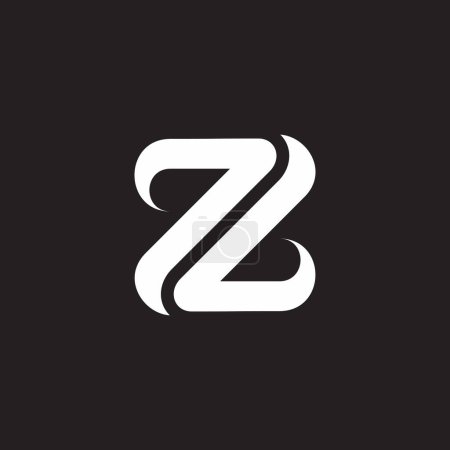 letter zl curves stripes slice logo vector 