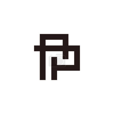 Buchstabe ap verknüpft lineare einfache geometrische Logo-Vektor 