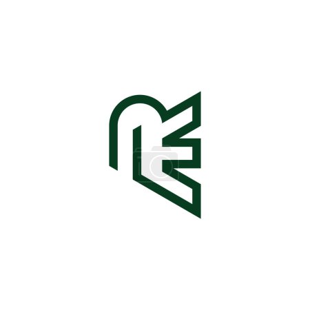 letter ne speaker abstract line logo vector