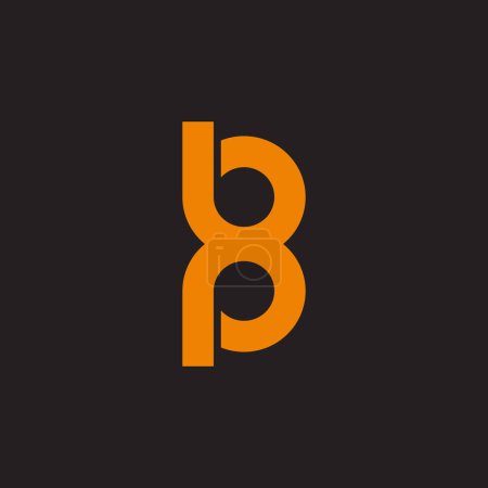 lettre bp boucle liée jaune simple géométrique logo vecteur 