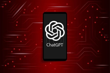 Ilustración de Inteligencia artificial chatbot logo ChatGPT. Ilustración de vectores de inteligencia artificial usando Chatbot desarrollado por OpenAI. ChatGPT Chatea con IA o Inteligencia Artificial. EPS10 - Imagen libre de derechos