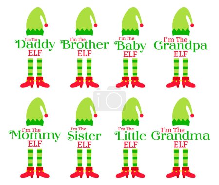 Set of Christmas Elf Family