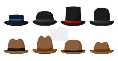 Ilustración de Set de Sombrero en estilo plano aislado - Imagen libre de derechos