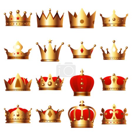 Illustration for Set of Crown isolated on white background - Royalty Free Image