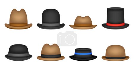 Ilustración de Set de Sombrero en estilo plano aislado - Imagen libre de derechos