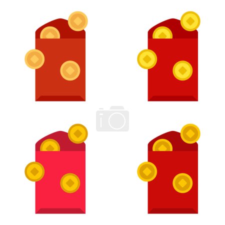 Red Envelope in flat style isolated