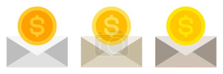 Illustration for Financial Mail in flat style isolated - Royalty Free Image