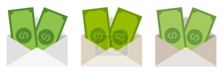 Illustration for Financial Mail in flat style isolated - Royalty Free Image