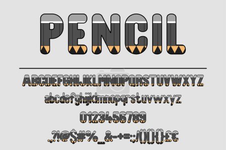 Pencil Font Set. Creative Typography