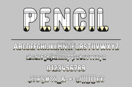 Pencil Font Set. Creative Typography