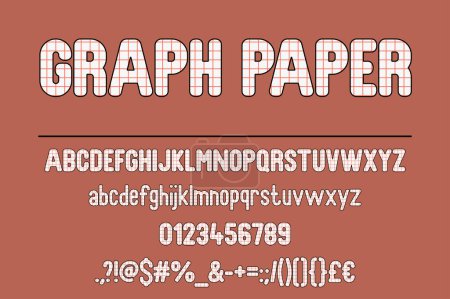 Graph Paper Font Set. Perfect for Scientific and Educational Projects