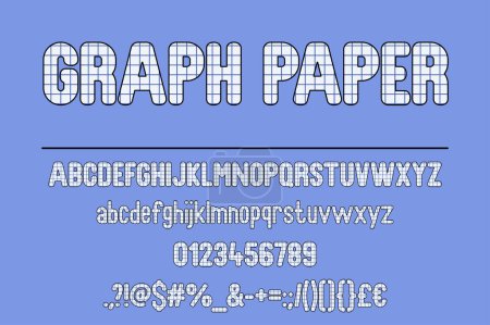 Graph Paper Font Set. Perfect for Scientific and Educational Projects