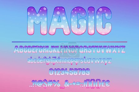 Enchanting Magic Gradient Color Font Set. Modern Typography Design