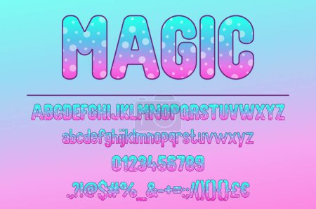 Magic Typography. Decorative Color Font Set for Magical and Mystical Designs