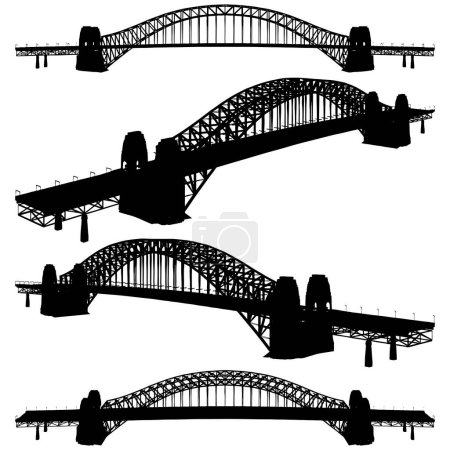 Arch Bridge Construction Structure Vector. Illustration Isolated On White Background. A vector illustration Of A Bridge.