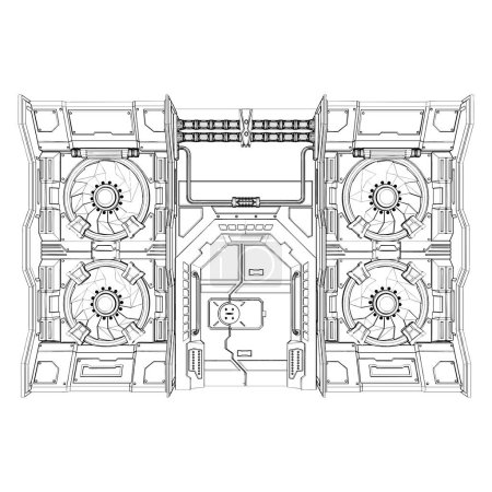 Illustration for Armour Bunker Door Vector. Illustration Isolated On White Background. A vector illustration Of An Armour Door. - Royalty Free Image