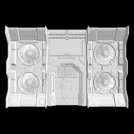Illustration for Armour Bunker Door Vector. Illustration Isolated On Black Background. A vector illustration Of An Armour Door. - Royalty Free Image