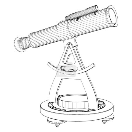 Illustration for Theodolite Vector. Illustration Isolated On White Background. A Vector Illustration Of Theodolite. - Royalty Free Image