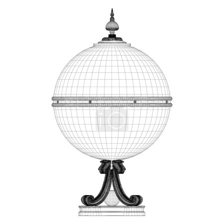 Illustration for Globe Horoscope Decoration Vector. Illustration Isolated On White Background. A vector illustration Of A Globe. - Royalty Free Image