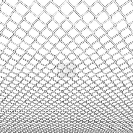 Maille de clôture métallique filaire vecteur. Texture de motif de grille de fil d'acier isolé sur fond blanc transparent. Grille en aluminium 3d pour cage de prison. Barrière de sécurité.