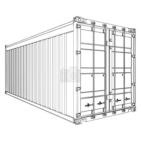 Ilustración de Vector de contenedor de envío. Ilustración aislada sobre fondo blanco. - Imagen libre de derechos