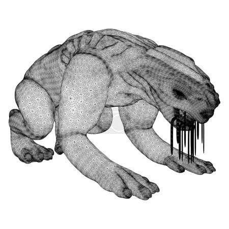 Vector de monstruo alienígena. Ilustración animal extraterrestre aislada sobre fondo blanco.