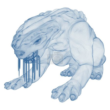 Vector de monstruo alienígena. Ilustración animal extraterrestre aislada sobre fondo blanco.