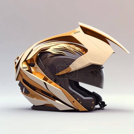 Foto de Futuristic helmet design for modern motorcicle rider - Imagen libre de derechos