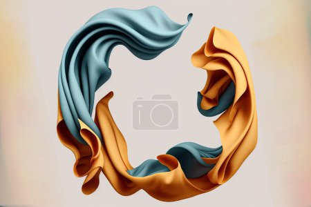 Foto de Flying fabric, dynamic cloth, abstract scarf movement 3d rendering - Imagen libre de derechos